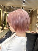 ★2回ブリーチで作るパールピンクカラーピンクホワイトベージュ
