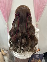 ベルグロー 北新地(BELLEGROW)&nbsp;リボンツインハーフアップ｜梅田・北新地ヘアセット