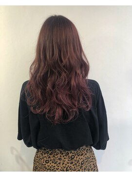 ヘアメイク オブジェ(hair make objet) ダークピンクスタイル