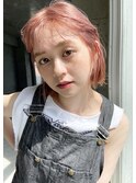 ペールピンク　ハイトーンカラー　ブリーチカラー