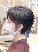 【絶壁解消】【襟足改善】丸みショート×イヤリングカラー