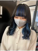 フェイスフレーミング×インナーカラー★ブルー