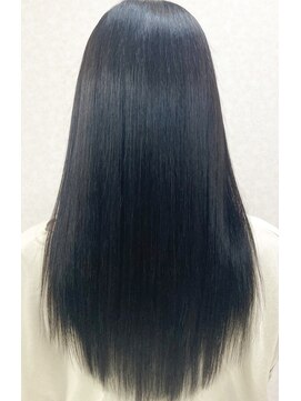 黄ぐまくん美容室 縮毛矯正ロングヘア