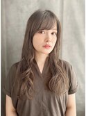 重めロング　シアグレージュ　10代 20代