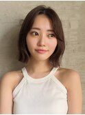 切りっぱなしボブ/レイヤー/似合わせカット/くびれ/ミディアム