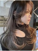 くびれヘア/アプリコットオレンジ/夏/ハイライトカラー[銀座駅]
