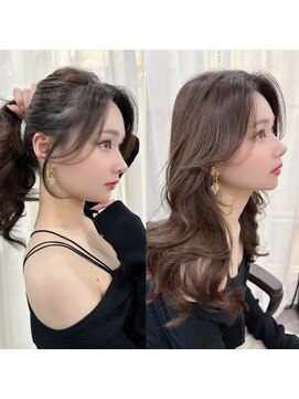 キティー サカエ(kiti SAKAE) レイヤーカット ハッシュカット ワンカール グレージュ 小顔横顔