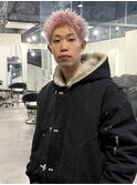 スパイキーショート/ブロンド/ブリーチカラー/ホワイトピンク