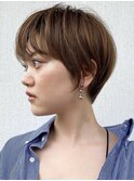天神大名ミディアムボブショートボブショートカット緩めパーマ