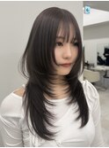 イメチェン/ピンクベージュ/アンブレラカラー/前髪/渋谷