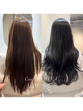 カラフクオカ 薬院駅前(Cara FUKUOKA) 【ダークグレージュ&レイヤーカット】《福岡暗髪カラー》