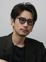 ブラック(BLACK)&nbsp;大人リードバック　MEN’S HAIR/リバースセンターパート/表参道