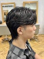 メンズヘア ガーデン 銀座(Men's hair GARDEN)&nbsp;センターパートスパイキーショートフェザーパーマダークアッシュ