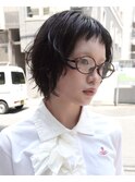 ベリーショートカットベビーバングショートウルフパーマ