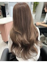 ジエクトカナウ 大阪梅田店(The Ect canow) レイヤーロング20代30代グレージュカラーグレーベージュ小顔ヘア