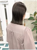 切りっぱなしボブ×ハイライトグレージュ
