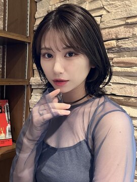 ミンクス渋谷スマートサロン(MINX shibuya smart salon) 外ハネミディ前髪ピンクベージュインナーグレージュマチルダボブ