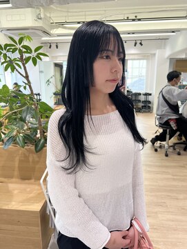 オーシャン(Ocean) 【OceanHair&Life田中愛梨】ブルーブラック×顔まわりレイヤー