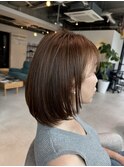 くびれショートボブ40代50代グレイカラー白髪染め白髪ぼかし