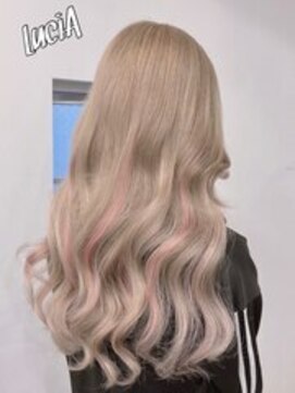 ルシア 京都四条河原町烏丸(LuciA) 【レミー100%/54cm】シールエクステ×ミルクティーカラー