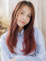 カバーヘア ブリス 上尾西口店(COVER HAIR bliss)&nbsp;ツヤ感ワインレッドこなれモテエアストレートa上尾10代20代30代