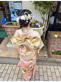 振袖着付けメイクアレンジヘアツイーンロープ編み