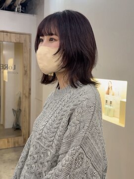 ロア 四条河原町店(LoRE) 《LoRE》ミディアムレイヤー/ピンクカラー/髪質改善ストレート