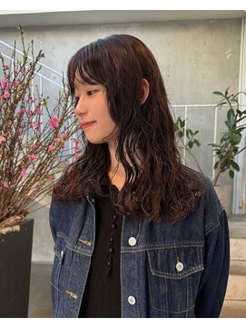 アクアオモテサンドウ(ACQUA omotesando) △癖毛風パーマレイヤーパーマウルフパーマロングパーマ