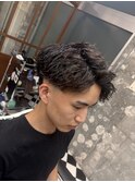 リバースセンターパートニュアンスパーマニュアンスウルフダウ T