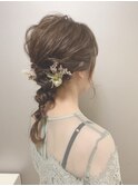 * arrange hair * ×  小花を散りばめた編み下ろし