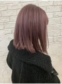 ラベンダーピンクウォーターフォール切りっぱなしボブ6087