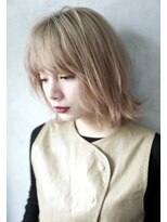 大人可愛い20代30代40代ブリーチオンカラー/ボブウルフ池袋