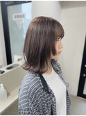 姫ウルフ/ニュアンスカラー/外ハネ/暗めカラー/アースカラー