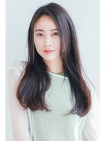 資生堂シンボリックサロン・アルベール&nbsp;黒髪サラツヤロング 前髪なし ナチュラルストレート［ふじみ野］