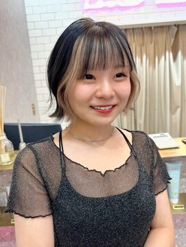 ロンド レア 天神大名店(Lond Le’a) デザインカラー/レイヤーカット/ウェットヘア/オリーブベージュ