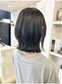 福山美容室Caary ウルフボブ外ハネレイヤー切りっぱなし20代