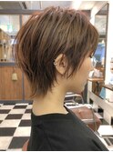 ボブウルフエッジショートショートウルフボブ小顔カット