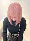 12601艶髪ホワイトピンクラベンダーミルクティーピンク韓国ボブ