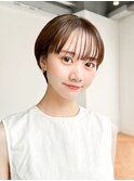 ショート美髪顔周りレイヤーグレージュくびれヘア_F20295