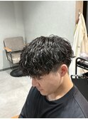 柏/ツイストスパイラル/サーフカール/刈り上げセンターパート