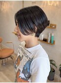 大人ショートボブ/ハンサムショート/前髪なし/30代40代50代