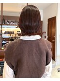 大人ボブ×ブリーチなしカラー