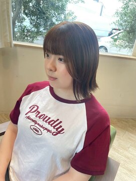 ピンキーウエスト 福島*ブリーチなしダブルカラー白髪ぼかし*小顔カット縮毛矯正