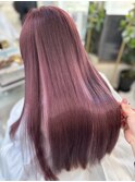 ブリーチピンクラベンダー透明感カラー横浜美容室髪質改善