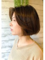 ビス くりえいと店(Bis!) あご下ボブ アッシュ フェイスラインハイライト