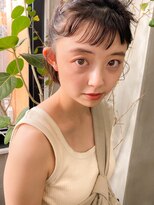 テトヘアー(teto hair) 眉上 オン眉 前髪短め ボブ くせ毛 アレンジ ハーフアップ