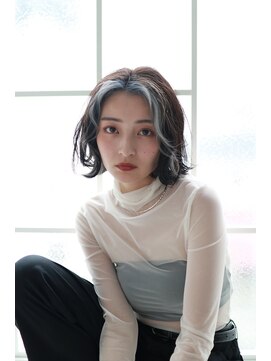 ヴァンカウンシル 松本店(VAN COUNCIL) フェイスフレミングが可愛い_ボブヘア_ブルーシルバー