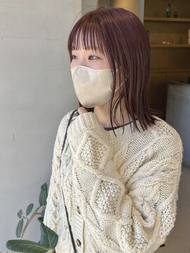 ヘアー アイス ルーチェ(HAIR ICI LUCE) ブリーチなしダブルカラー ラベンダーピンク/落合