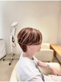 メンズ センターパート ハイライト ウルフ