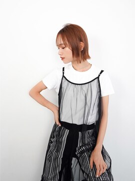 ラフィス ヘアー ピーチ 岡山店(La fith hair peach) 【La fith】タッセルボブ×シアーオレンジ